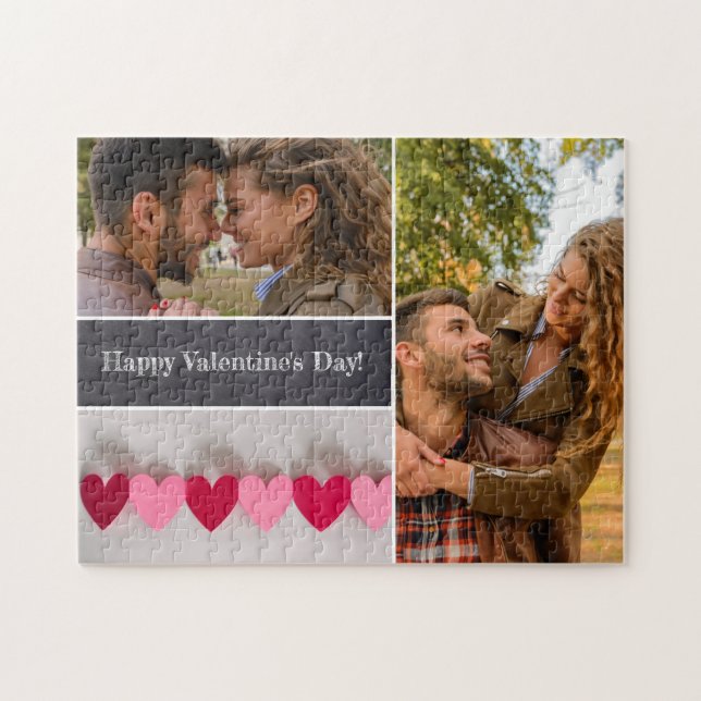 Personalisiertes Glück Valentinstag FotoCollage (Horizontal)
