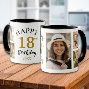 Personalisiertes Glückliches 18. Geburtstag 5 Foto Tasse