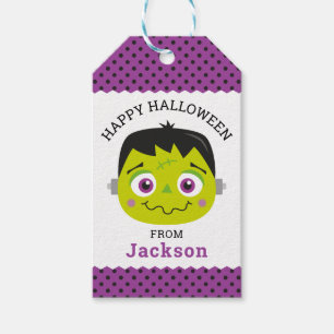 Personalisiertes glückliches Halloween-Monsterges Geschenkanhänger