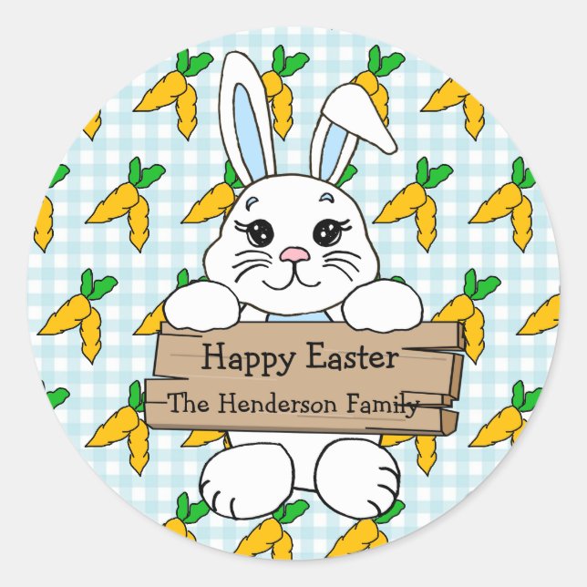 Personalisiertes glückliches Ostern für Sie Aufkle Runder Aufkleber (Vorderseite)