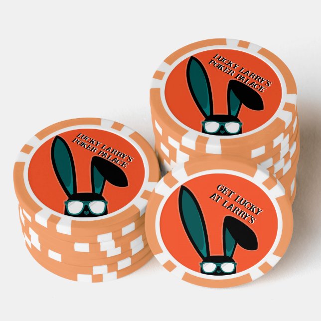 Personalisiertes glückliches Schwarzes Rabbit in S Pokerchips (Stapel)