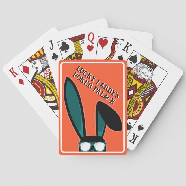 Personalisiertes glückliches Schwarzes Rabbit in S Spielkarten (Rückseite)
