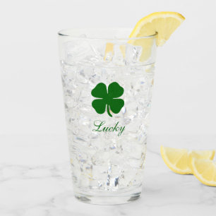 Personalisiertes Glücksklee-Vierblatt Glas