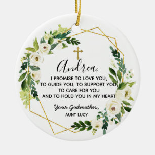 Personalisiertes Godmutterversprechen an Godchild Keramik Ornament
