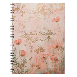 Personalisiertes Gold Color Affirmation Journal Notizblock