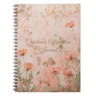 Personalisiertes Gold Color Affirmation Journal Notizblock