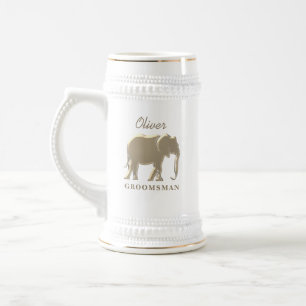 Personalisiertes Gold-Elefanten-Trauzeugin-Geschen Bierglas