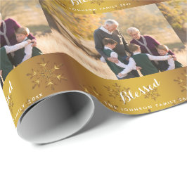 Personalisiertes Gold-Foto-Wrapper Geschenkpapier
