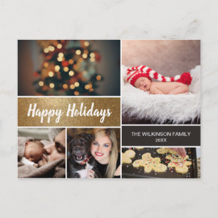 Personalisiertes Gold FotoCollage Weihnachten