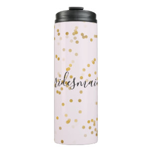 Personalisiertes Gold Glam Konfetti Thermosbecher