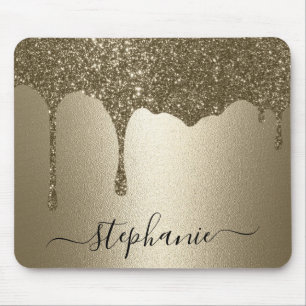 Personalisiertes Gold-Glitter-Drip  Mousepad