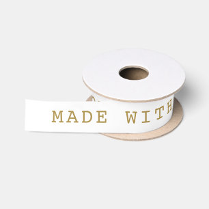 Personalisiertes Gold mit Liebe hergestellt Glitte Satinband