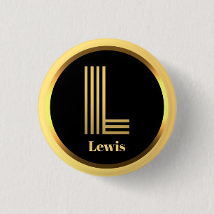 Personalisiertes Gold Mit Monogramm Buchstabe L Button