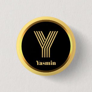 Personalisiertes Gold Mit Monogramm Buchstabe Y Button