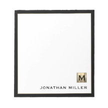 Personalisiertes Gold Monogramm Schwarz-weiß