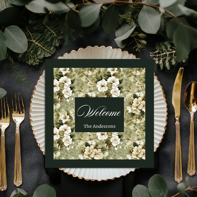 Personalisiertes Gold Napkins Chic Botanisches Des Serviette (Personalized Gold Napkins Chic Botanical Design)