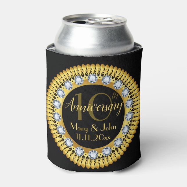 Personalisiertes Gold Royal Jubiläum Luxus Dosenkühler (Kanne Vorderseite)