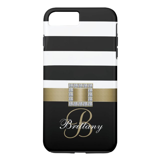 Personalisiertes Gold, schwarze mutige Case-Mate iPhone Hülle (Rückseite)