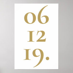 Personalisiertes Gold Sonderdatum Modern Poster