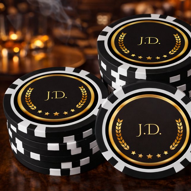 Personalisiertes Gold und Schwarz Pokerchips (Von Creator hochgeladen)