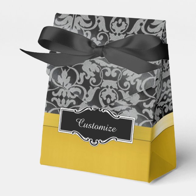 Personalisiertes Gold und schwarze Damaskus Zelt G Geschenkschachtel (Vorderseite)