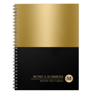 Personalisiertes Gold und schwarze Splits-Creen Notizblock