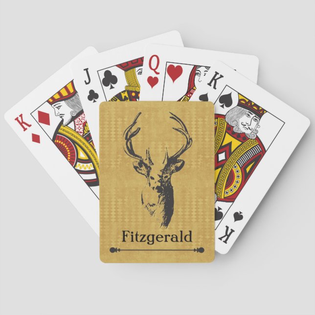 Personalisiertes Gold und Schwarzwild Spielkarten (Rückseite)
