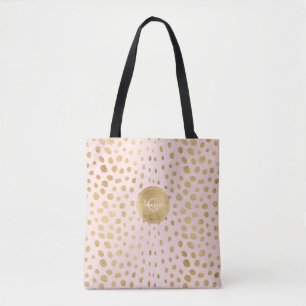 Personalisiertes Gold und weißes Gepard Tasche