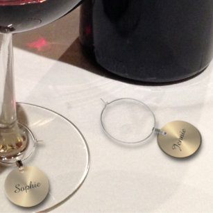Personalisiertes Gold Weinglas Glasmarker