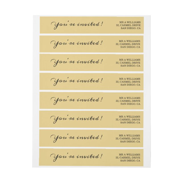 Personalisiertes Gold-Wrap rund um Rückgabeadresse (Bogen)
