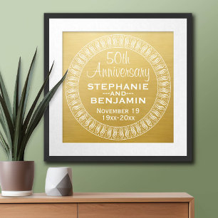 personalisiertes Gold zum 50. Hochzeitstag Poster