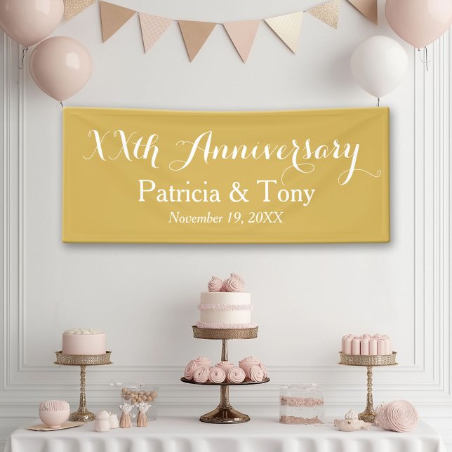 Personalisiertes Gold zum Hochzeitstag Banner (Anniversary Banner)