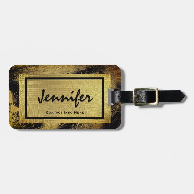 Personalisiertes Goldbezaubernder Gepäck-Umbau Gepäckanhänger (Vorderseite horizontal)