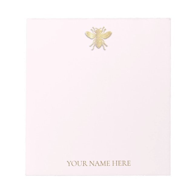 Personalisiertes Golden Honey Bee Notepad Notizblock (Vorderseite)