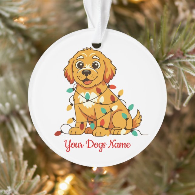 Personalisiertes Golden Retriever-Acrylolrnament Ornament (Baum)
