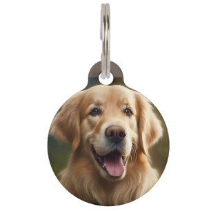 Personalisiertes Golden Retriever Dog Portrait Haustiermarke