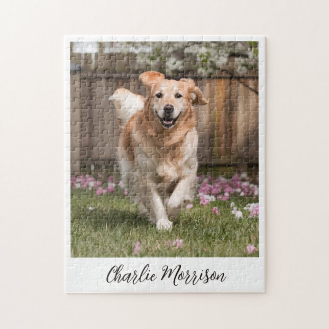 Personalisiertes Golden Retriever Hund Foto (Vertikal)