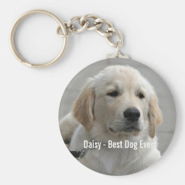 Personalisiertes Golden Retriever Hund Foto und Na Schlüsselanhänger