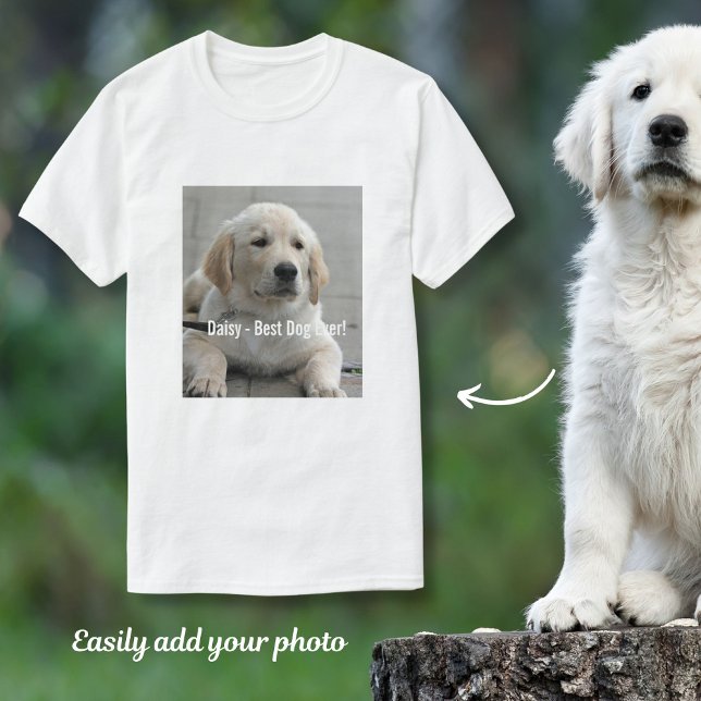 Personalisiertes Golden Retriever Hund Foto und Na T-Shirt (Von Creator hochgeladen)