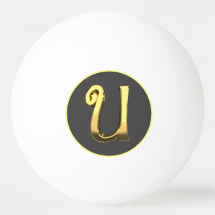 Personalisiertes Goldenes Buchstaben U Tischtennisball