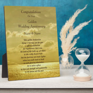 Personalisiertes Goldenes Hochzeitgedicht Fotoplatte