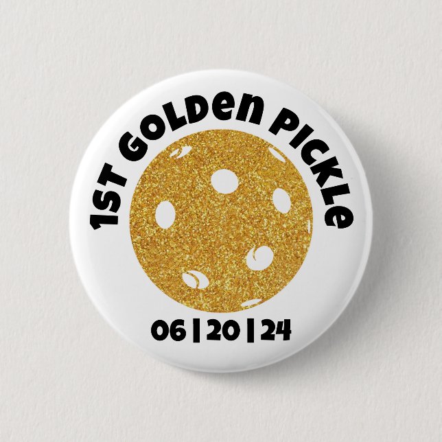 Personalisiertes Goldenes Picklauge Goldenes Pickl Button (Vorderseite)