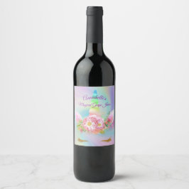 Personalisiertes Goldenes Rainbow-Einhornsaftlabel Weinetikett