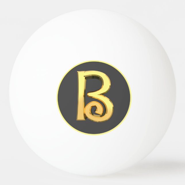Personalisiertes goldenes Schreiben B Tischtennisball (Vorderseite)