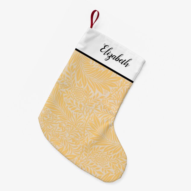 Personalisiertes goldfarbenes Muster Kleiner Weihnachtsstrumpf (Vorderansicht (hängend))
