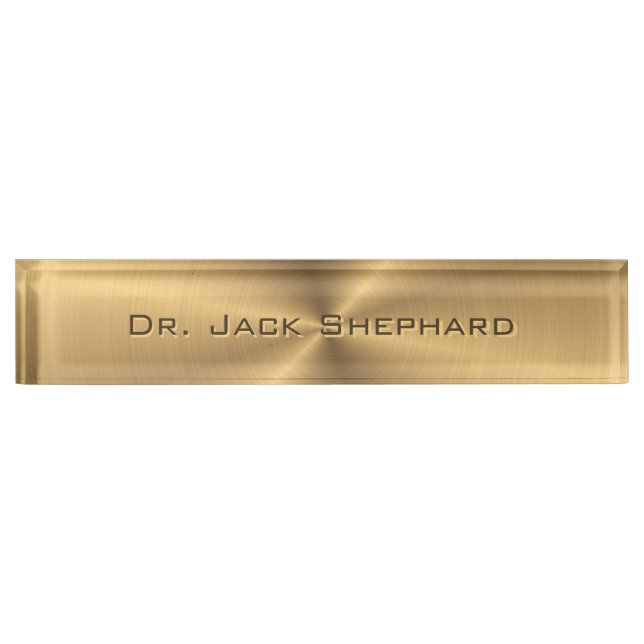 Personalisiertes Goldmetallische Namensplakette (Vorderseite)