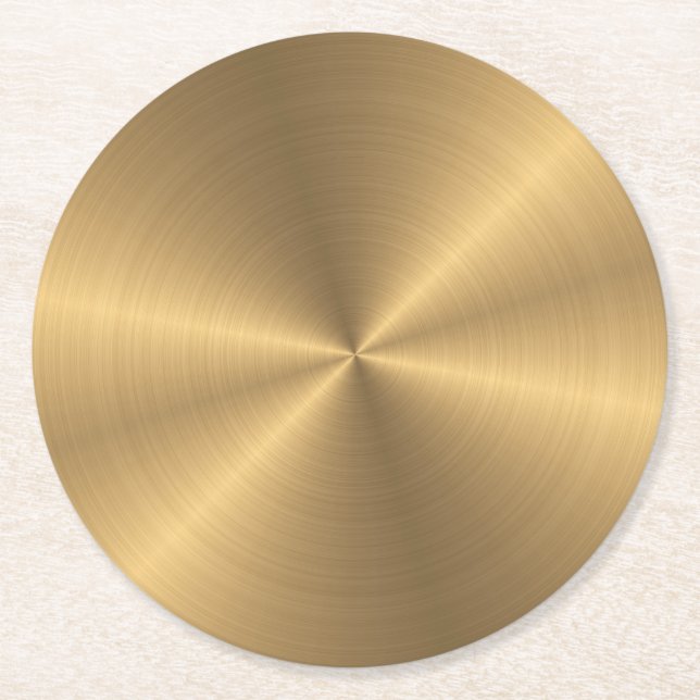 Personalisiertes Goldmetallische Runder Pappuntersetzer (Vorderseite)