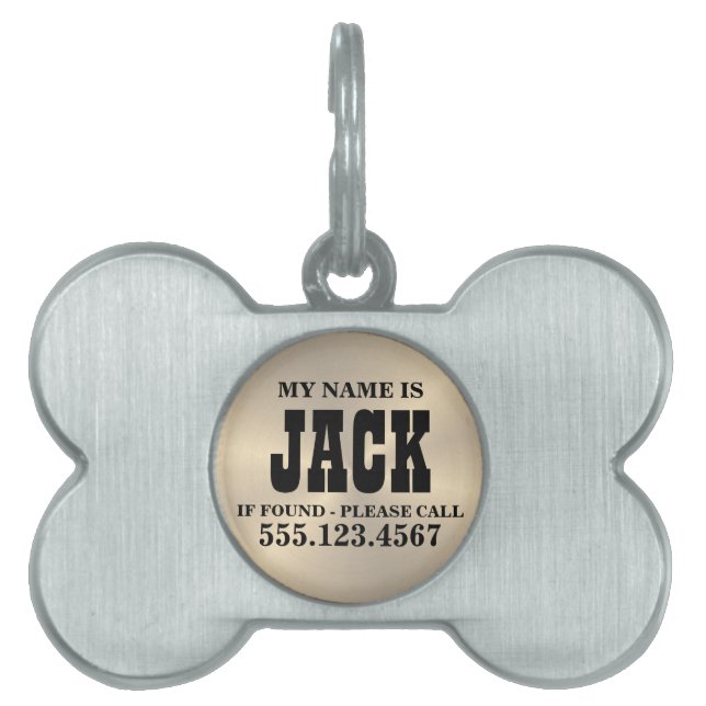 Personalisiertes Goldmetallische Tiermarke (Vorderseite)