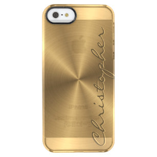 Personalisiertes Goldmetallische Durchsichtige iPhone SE/5/5s Hülle