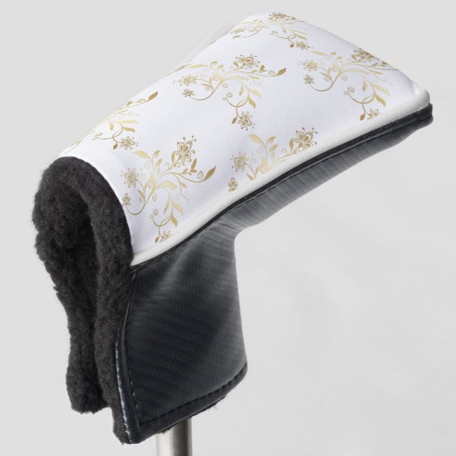 Personalisiertes Goldschmiedemuster Golf Putter Ab Headcover (3/4 Vorderseite)